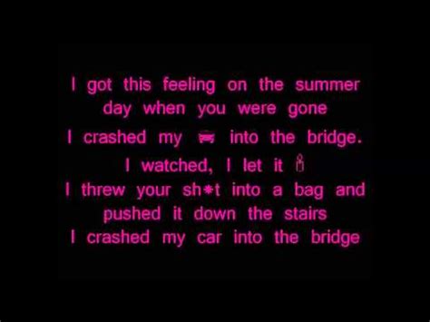 i crash my car into a bridge song